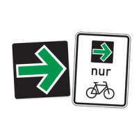 Grünpfeilschilder