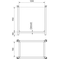 SCHAKE Stapelpalette für DB-Flachpaletten für 8 DB-Flachpaletten Füllhöhe 1,16m 50114-116