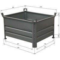 SCHAKE Vollwandbehälter 1,00m x 0,80m lackiert 50180 Transportbehälter Metallkiste Stapelbox