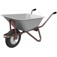 SCHAKE Schubkarre Typ Geselle lackiertes Gestell Tiefmulde 90 Liter mit Muldenstütze und Luftrad 52100TM Bauschubkarre Metallschubkarre
