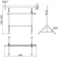 SCHAKE Kurbel-Gerüstbock Breite: 1,50m Höhe: 1,20m - 1,95m verzinkt 10129V Kurbelbock Kurbelgerüstbock