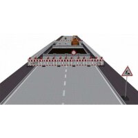 SCHAKE EURO2 Absperrschrankengitter Typ NOX LIGHT Folie Typ RA1/A ohne Lampenadapter rot / weiß 33520K Schrankenzaun Absperrschranken