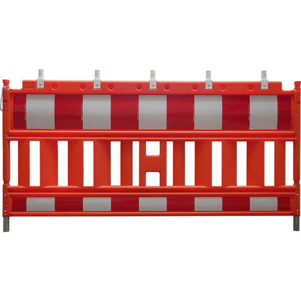 Schake EURO2 Absperrschrankengitter Typ NOX 33420K2-O Rot, Folie Typ RA2/B, ohne Lampenadapter, 2100 mm Länge