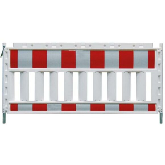 SCHAKE EURO Absperrschrankengitter Folie Typ RA2/B, rot / weiß Länge: 2,40 m (keine TL Prüfung) ohne Lampenadapter 33324K2 Schrankenzaun Absperrschranken