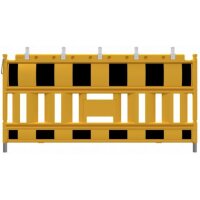 SCHAKE EURO2 Absperrschrankengitter GELB Schrankentyp NOX LIGHT gelb / schwarz Folie Typ RA1/A mit Lampenadapter 33520KA-I Schrankenzaun Absperrschranken