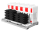 Schake Absperrschrankengitter Set V33420KSET1 mit 10 Absperrschrankengittern und 11 TL-Fußplatten K1 (30 kg) auf Lager- und Transporttraverse