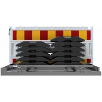 SCHAKE SET 10 Absperrschrankengitter, 11 Fußplatten, Transporttraverse ohne Lampenadapter mit rot/gelber Folie, Typ RA1/A Schrankentyp NOX weiß 33420KSK-SET1