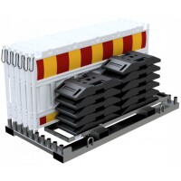 SCHAKE SET 10 Absperrschrankengitter, 11 Fußplatten, Transporttraverse ohne Lampenadapter mit rot/gelber Folie, Typ RA1/A Schrankentyp NOX weiß 33420KSK-SET1
