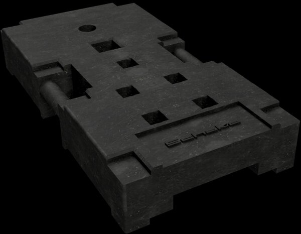 Schake TL-Fußplatte 31994 nach K1, 38 kg, Kunststoffrecycling, ZTV-SA geprüft
