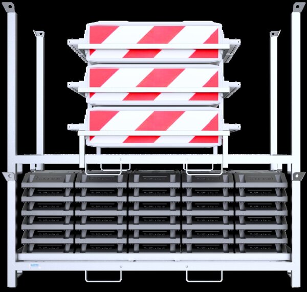 Schake Lager- und Transportpalette 3B214-2 verzinkt, kranbar, 4-fach stapelbar