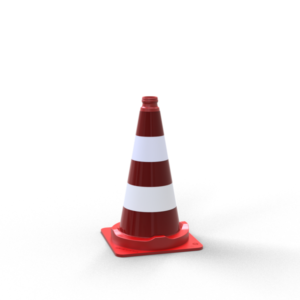 Schake Leitkegel BS126-V3L500TL einteilig nach TL, rot/weiß, vollreflektierend, aus PVC
