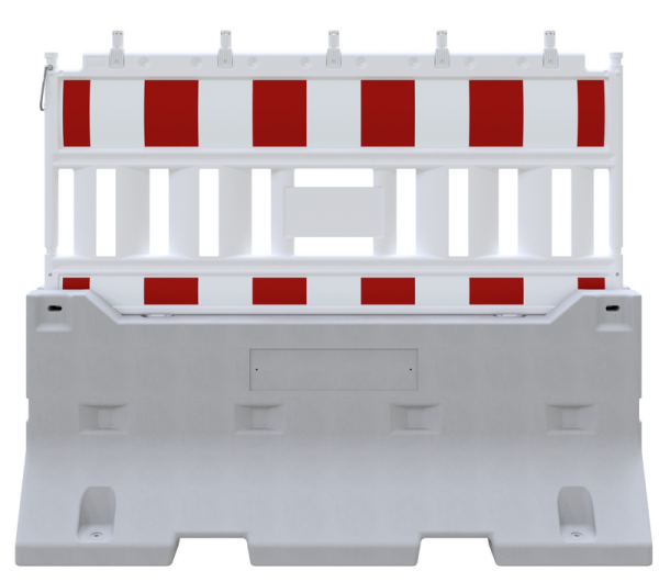 Schake Betonleitwand Set 2 BS126-V3F200-SET2 mit/ohne Lampenadapter, mit Absperrschrankengitter, ISO 22343-1 zertifiziert