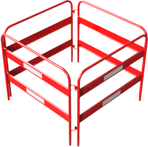 Schake Schachtschutzgitter BS126-V356 rot-weiß, klappbar, 2-teilig