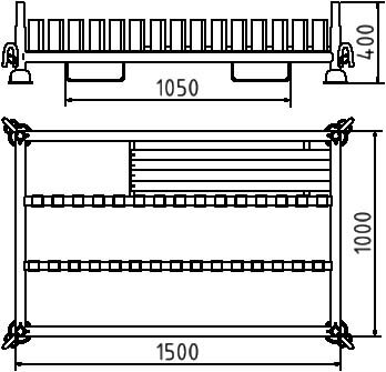 Schake Stapelpalette 50190 verzinkt, für 30 Schilder, staplerfähig