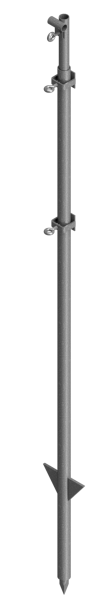 Schake Erdspieß Typ L1 35312 verzinkt, mit Schilderklemmen, ausziehbar 2,10 - 2,90 m