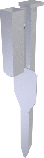Schake Erdspieß Typ Standard 40 nach TL 35302 verzinkt, für Schaftrohre 40x40 mm und Ø 42 mm, Einschlagtiefe 490 mm