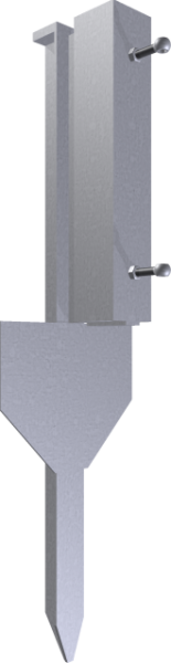 Schake Erdspieß Typ Standard 60 nach TL 35303 verzinkt, für Schaftrohr 60x60 mm, Einschlagtiefe 460 mm