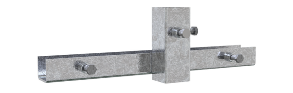 Schake Schilderhalterung 35361 verzinkt, Aufnahmerohr 60 x 60 x 3 mm, für 50 x 50 mm Schilderrohr
