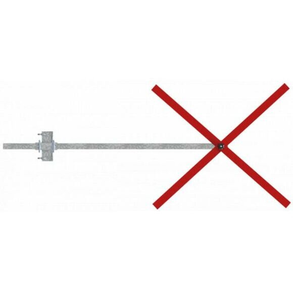 SCHAKE Auskreuzung mit 30 mm Auslegerohr und 50 mm Schenkelbreite Länge: 650 mm, Auslegerlänge: 800 mm 3537506