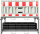 Schake Absperrschrankengitter Set V3320K-SET5 mit 20 Absperrschrankengittern und 21 Fußplatten auf Twinpalette, inkl. Transporttraverse, TL-Fußplatte K1 30 kg