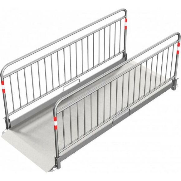 SCHAKE Grabenbrücke aus Aluminium mit Sicherheitsgeländer Breite: 1,00 m Länge: ca. 2,80 m 20282-S