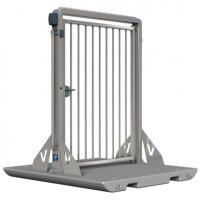 SCHAKE Mobile Tür V-Door verzinkt, auf Plattform montiert Bauzaunmodul ohne Zutrittskontrolle, mit Klinke VPDP22VOB0191
