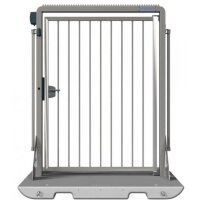 SCHAKE Mobile Tür V-Door verzinkt, auf Plattform montiert Bauzaunmodul ohne Zutrittskontrolle, mit Klinke VPDP22VOB0191