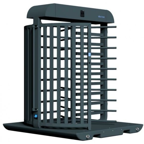 SCHAKE Drehkreuz V-Turnstile verzinkt + schwarz-matt pulverbeschichtet Bauzaunmodul ohne Zutrittskontrolle VPDR21SOB0033