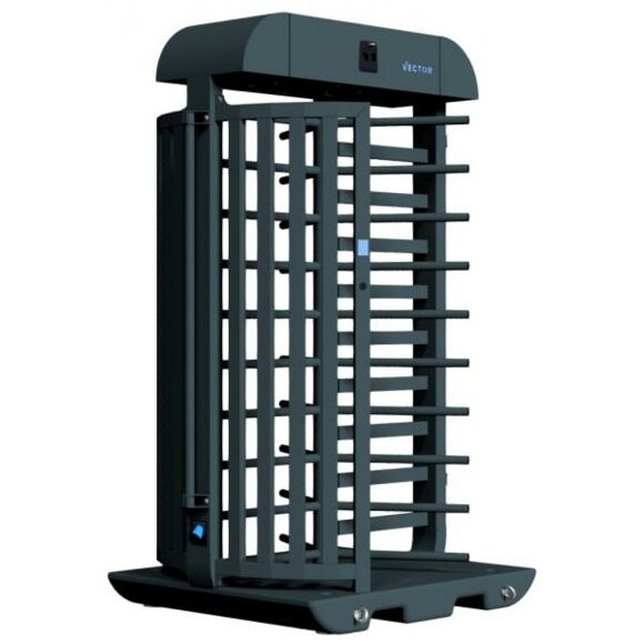 SCHAKE Drehkreuz, kompakt V-Turnstile-Compact verzinkt + schwarz-matt pulverbeschichtet VPDK23SOB0289