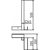SCHAKE Eck-Holzbauzaunständer und Eckoberteil Eckoberteil verzinkt, 490 mm 3B160-E1