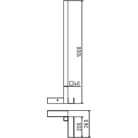 SCHAKE Eck-Holzbauzaunständer und Eckoberteil Eckoberteil verzinkt, 1000 mm 3B160-E2