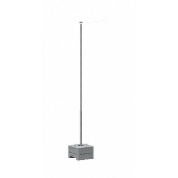 Schake Fahnenmast Set BS126-V3531F-SET Stahl verzinkt, 6,00 m, mit Kipphalterung