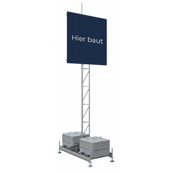 Schake Werbemast BS126-V353320-SET 2,00 x 2,00 m, verzinkt, mit 600 kg Betonsockel