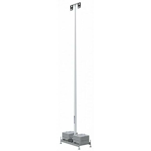 SCHAKE Lampenmast SET aus Aluminium 8 Meter Alu-Mast Lichtfarbe: 3000 K, insektenfreundlich 353180A-IF-SET