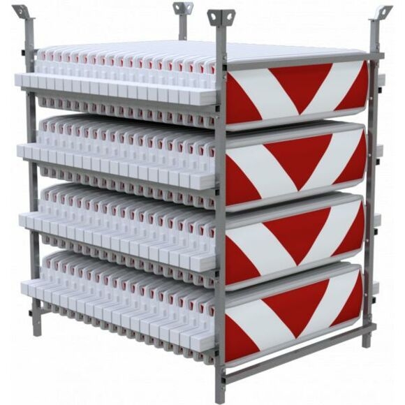 SCHAKE SET mit 80 Baken auf Lager- und Transportgestell Folie Typ RA2/B, pfeilförmig 36055W2P-80-SET