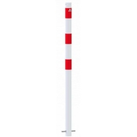 SCHAKE Absperrpfosten Stahlrohr Ø 60 x 2,5 mm ortsfest zum Einbetonieren feuerverzinkt und weiß beschichtet 460B/2