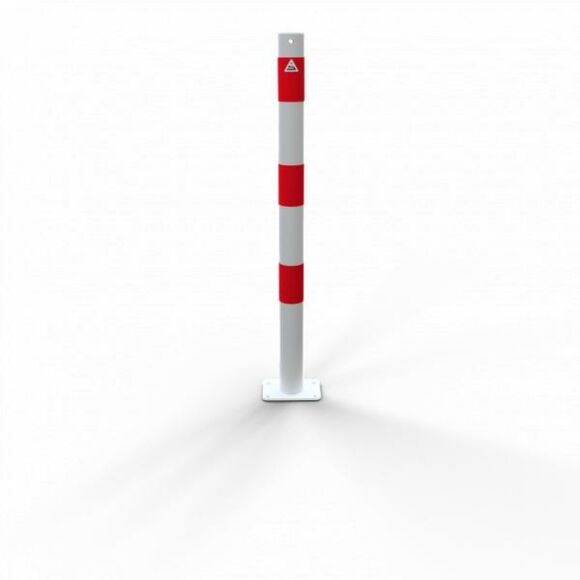 SCHAKE Absperrpfosten Stahlrohr Ø 60 x 2,5 mm ortsfest für Dübelbefestigung feuerverzinkt und weiß beschichtet 460PB