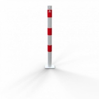 SCHAKE Absperrpfosten Stahlrohr Ø 60 x 2,5 mm ortsfest für Dübelbefestigung feuerverzinkt und weiß beschichtet 460PB