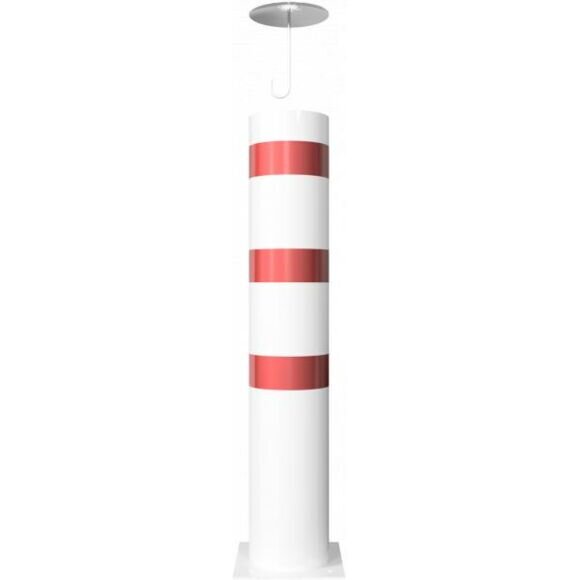 SCHAKE Absperrpoller Stahlrohr Ø 273 x 5 mm ortsfest für Dübelbefestigung feuerverzinkt und weiß beschichtet 40273BA Stahlrohrpoller