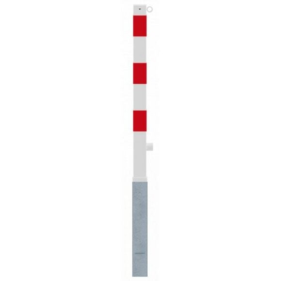 SCHAKE Absperrpfosten 70 x 70 mm herausnehmbar mit Dreikantverschluss feuerverzinkt und weiß beschichtet 470FB/1