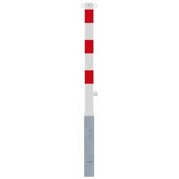 SCHAKE Absperrpfosten 70 x 70 mm herausnehmbar mit Dreikantverschluss feuerverzinkt und weiß beschichtet 470FB/2
