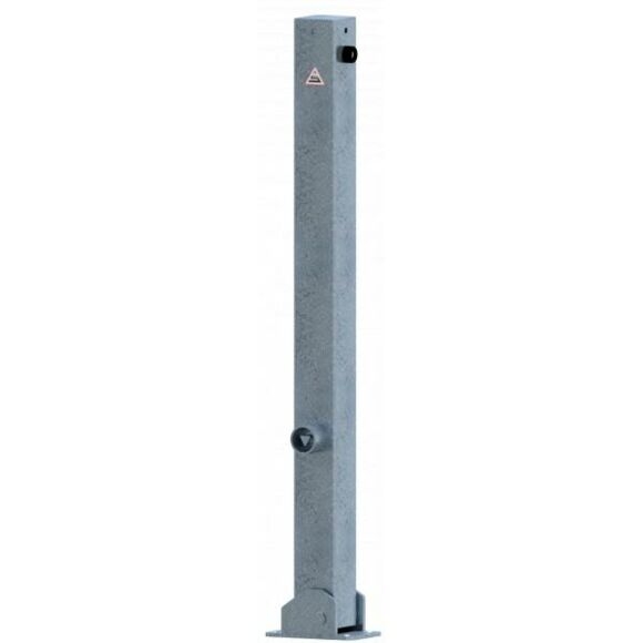 SCHAKE Absperrpfosten 70 x 70 mm umlegbar mit Dreikantverschluss für Dübelbefestigung feuerverzinkt mit 2 Ösen 470FU+2