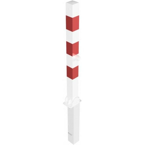 SCHAKE Absperrpfosten 70 x 70 mm umlegbar und herausnehmbar mit Dreikantverschluss und Profilzylinderschloss 4701FUZHB+2