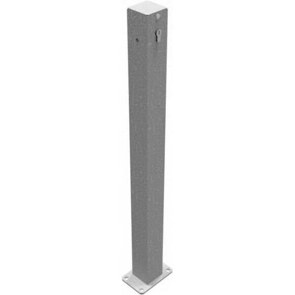 SCHAKE Absperrkettenpfosten 70 x 70 mm Schließmechanik mit Profilzylinderschloss feuerverzinkt 4711P