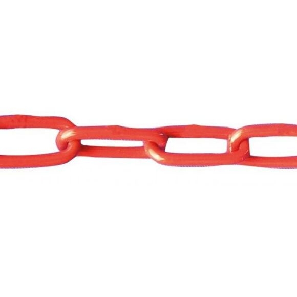 SCHAKE Absperrkette aus Stahl 10 m ungeschweißt, Drahtstärke 7 mm verzinkt und rot / weiß beschichtet 430_10B-VE10