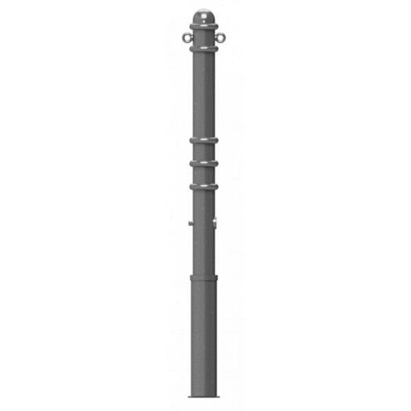 SCHAKE Absperr-Stilpfosten Serie 479B Ø 76 mm herausnehmbar, selbsteinrastende Verriegelung mit Dreikantverschluss nach DIN 3223 mit 2 Ösen 479FB+2
