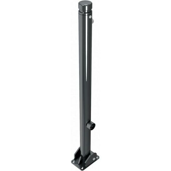 SCHAKE Absperr-Stilpfosten Serie 464B Ø 60 mm umlegbar, selbsteinrastende Verriegelung mit Dreikantverschluss nach DIN 3223 mit 1 Öse 464FUB+1