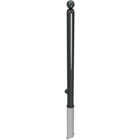 SCHAKE Absperr-Stilpfosten Serie 466B Ø 60 mm herausnehmbar, selbsteinrastende Verriegelung mit Dreikantverschluss nach DIN 3223 mit 1 Öse 466FB+1