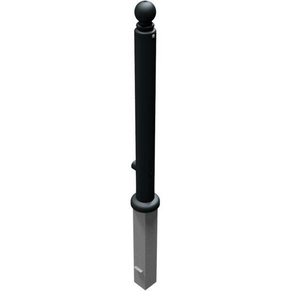 SCHAKE Absperr-Stilpfosten Serie 485B Ø 82 mm herausnehmbar, selbsteinrastende Verriegelung mit Dreikantverschluss nach DIN 3223 mit 1 Öse 485FB+1