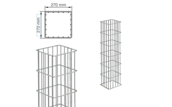 AOS STAHL Gabione Rubin 270x270x1208mm - ZINK - DV GABIONEN
